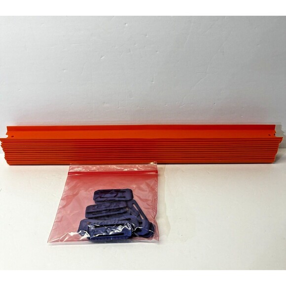 Hot Wheels 20" Orange Straight Track with Blue Connectors Lot of 12 - Picture 1 of 3